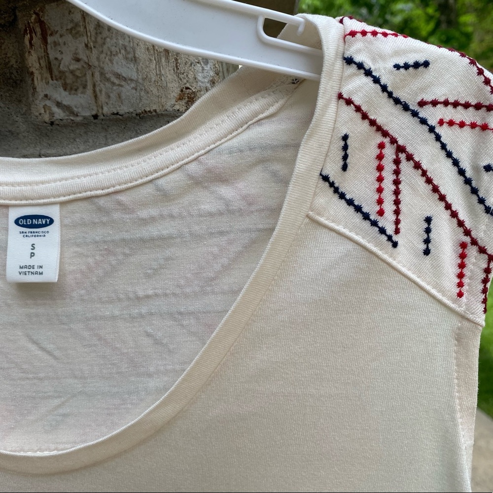 Old Navy Embroidered Stitch Tank NWT
